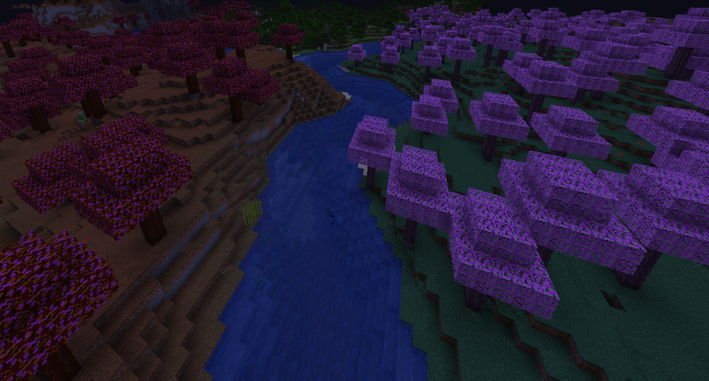 Two of the biomes the maple forest and cherry forest.